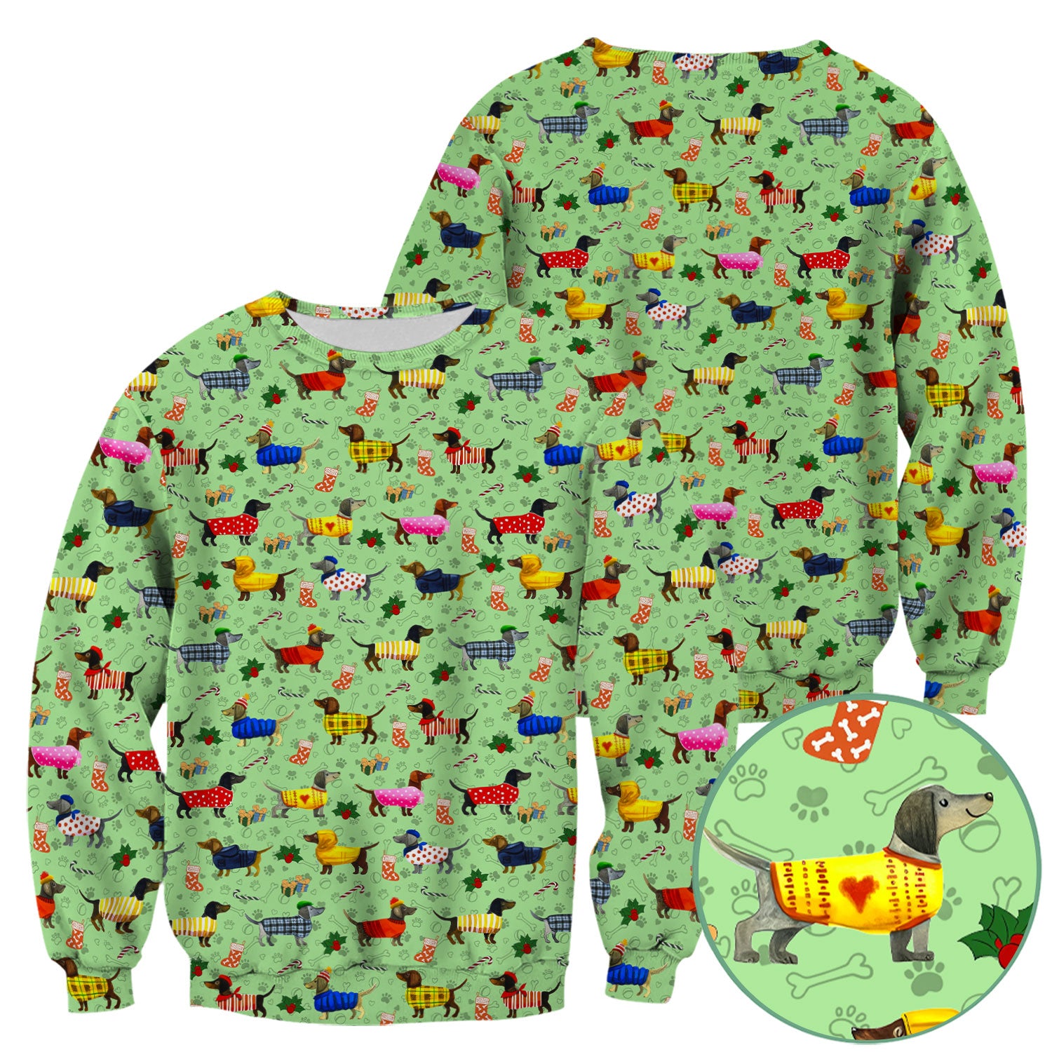 Dachshund Women Scrub Top - Funny Wiener Dog Paw Prints Nurse Uniform - Pet Lover Shirt for Nurses Doctors - Christmas Gift for Her