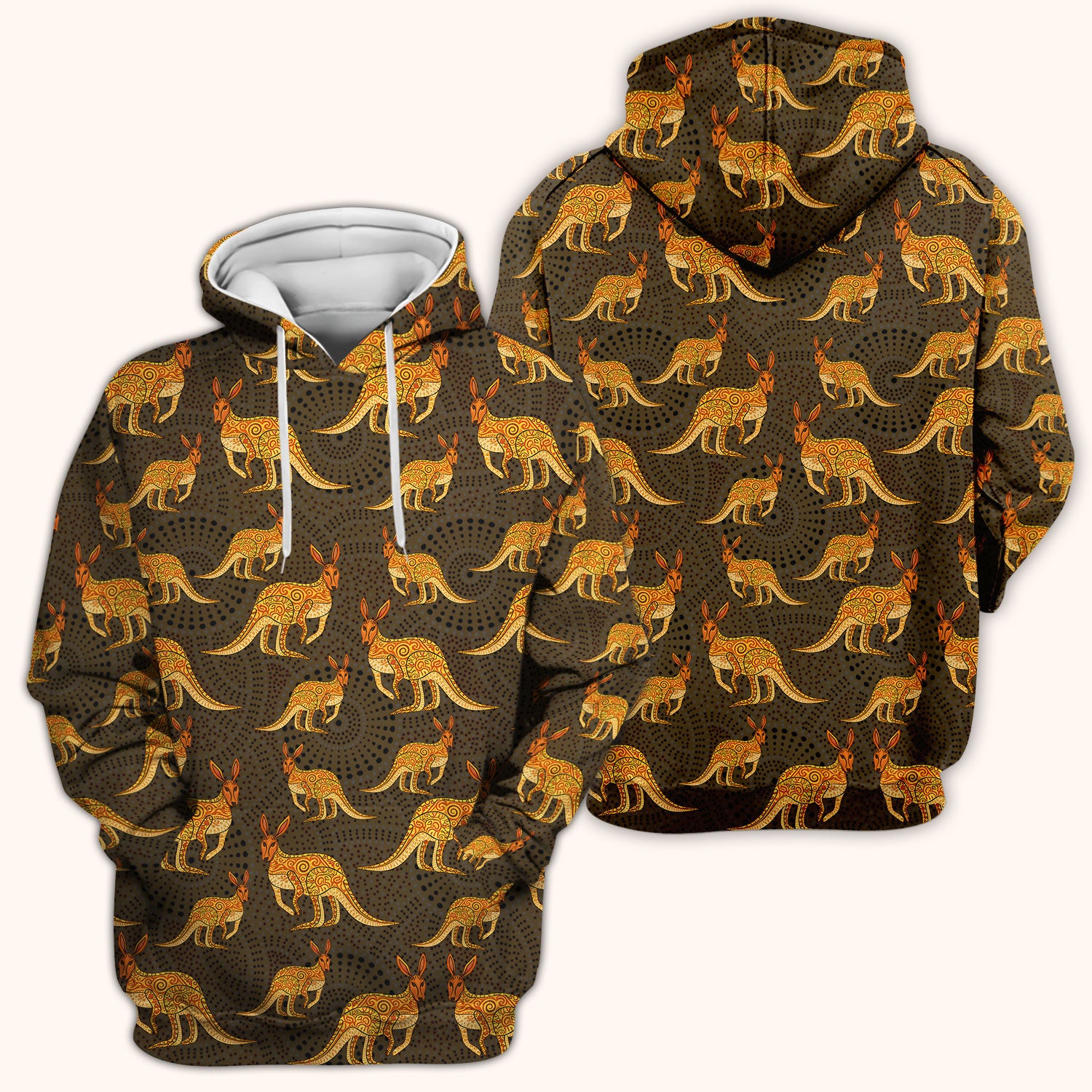 Australian Kangaroo Dot Art Inspired Medical Scrub Top - Women Uniform