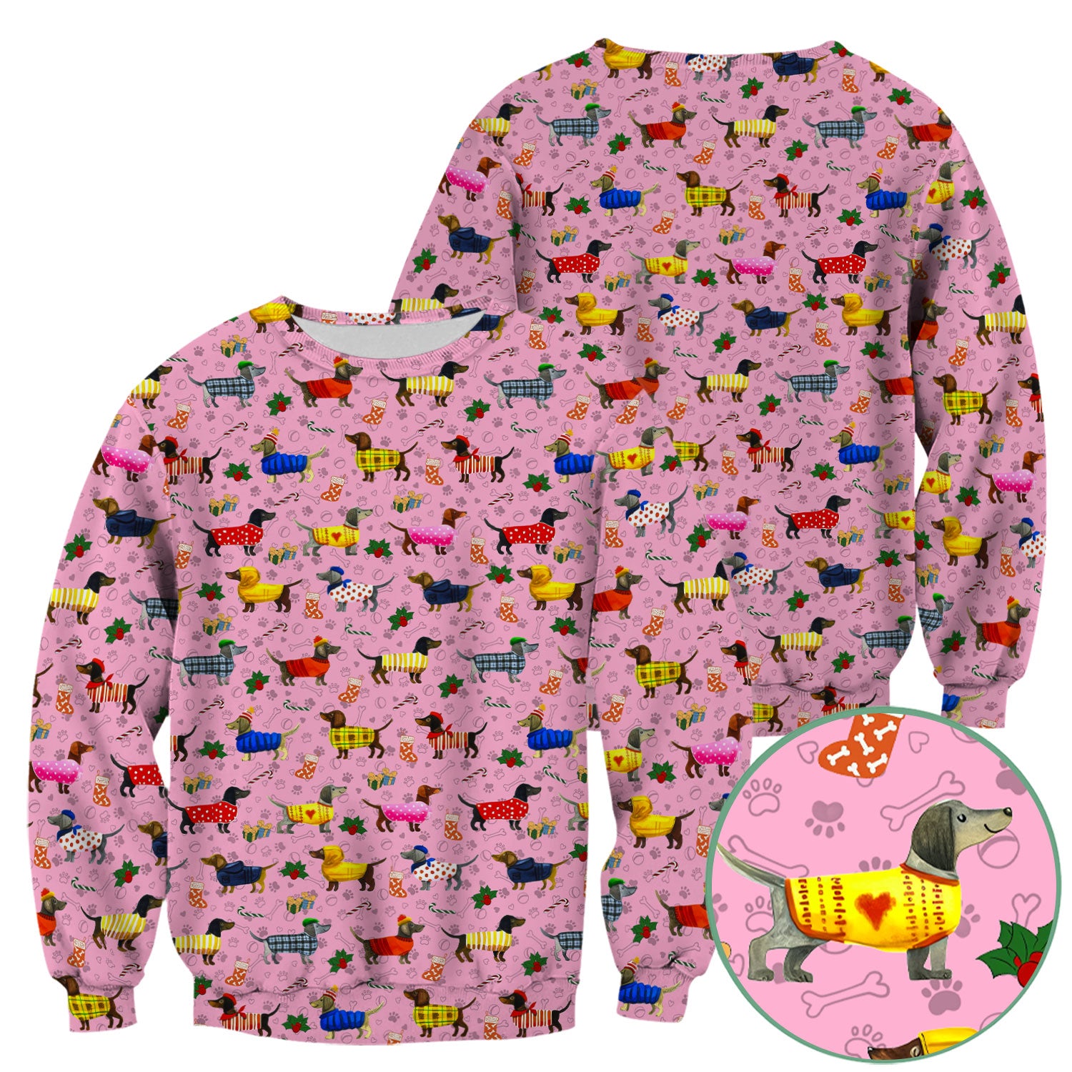 Wiener Dog Med Scrubs - Comfortable Scrub Tops for Women - Doxies with Paw Prints Nurse Uniform - Christmas Gift for LPN RN CNA