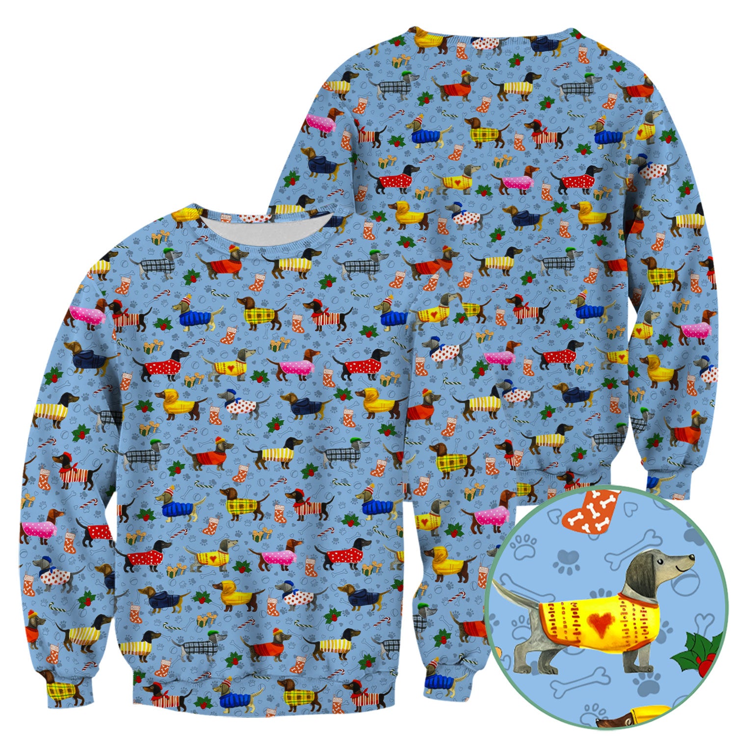 Wiener Dog Med Scrubs - Comfortable Scrub Tops for Women - Doxies with Paw Prints Nurse Uniform - Christmas Gift for LPN RN CNA