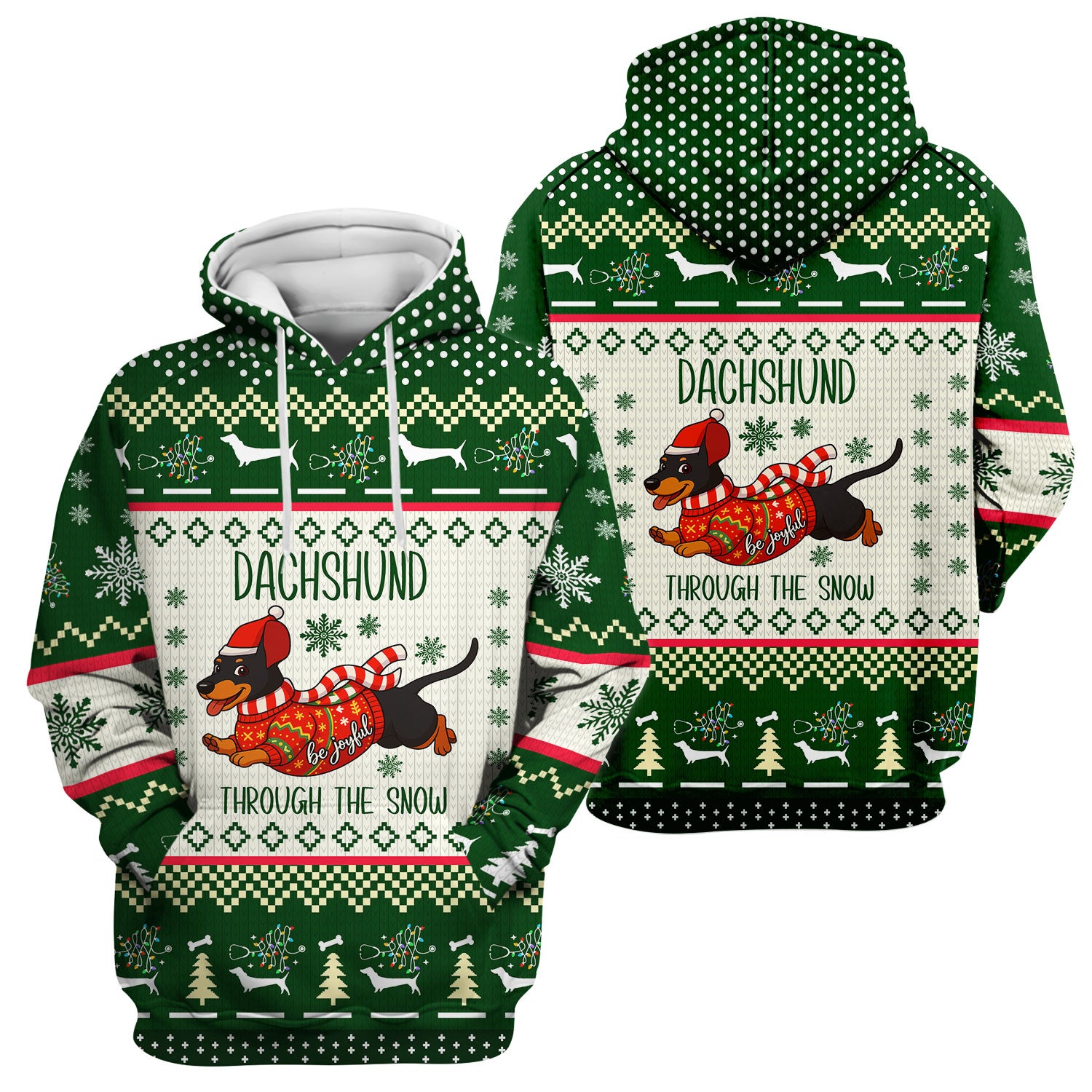 Wiener Dog Through The Snow Christmas Scrub Top - Cute Dachshund Nurse Shirt - Funny Holiday Medical Uniform
