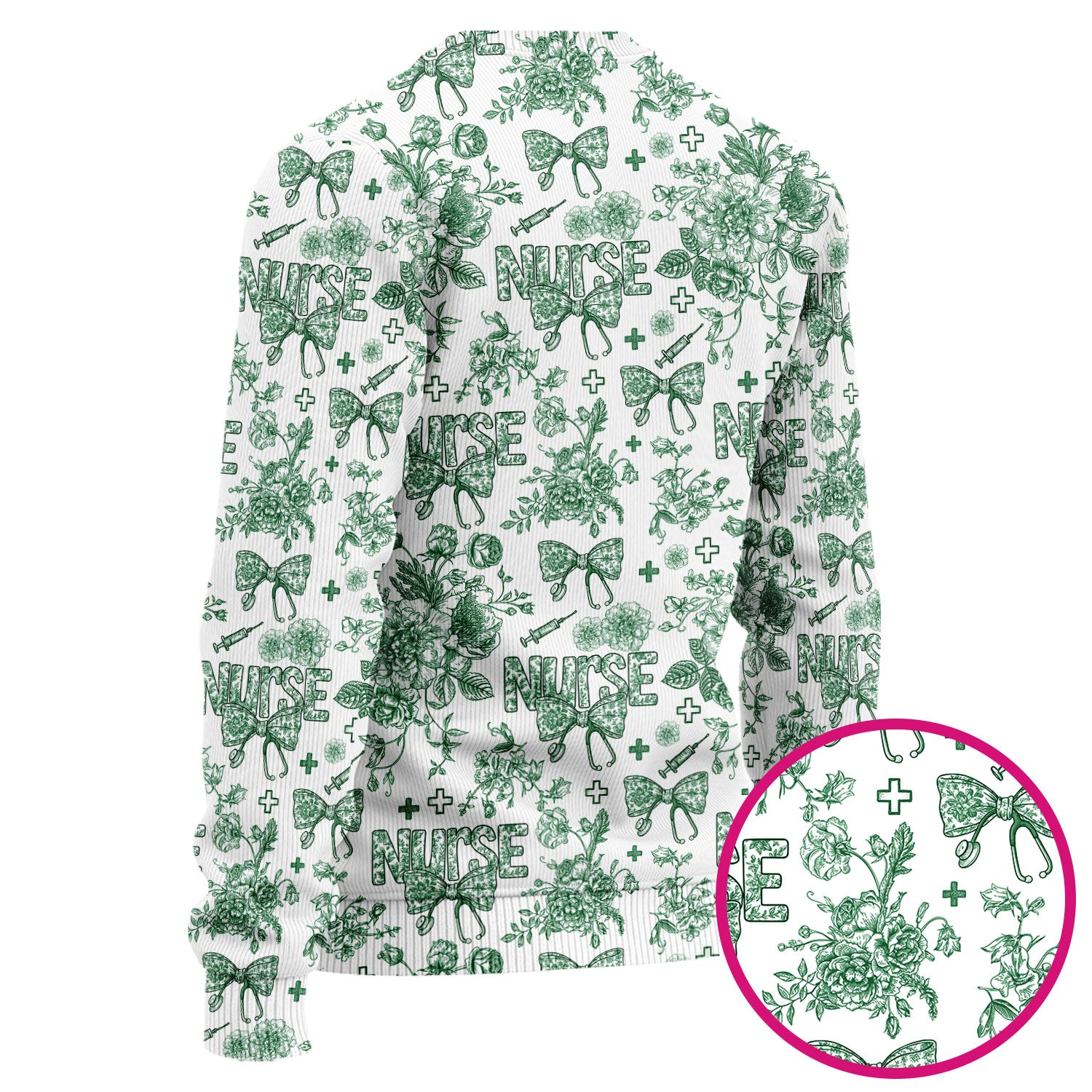 Toile de Jouy Nurse Scrub Set - Elegant Floral Pattern Scrubs for Women - Stylish Flower Medical Scrubs Gift for Healthcare Workers