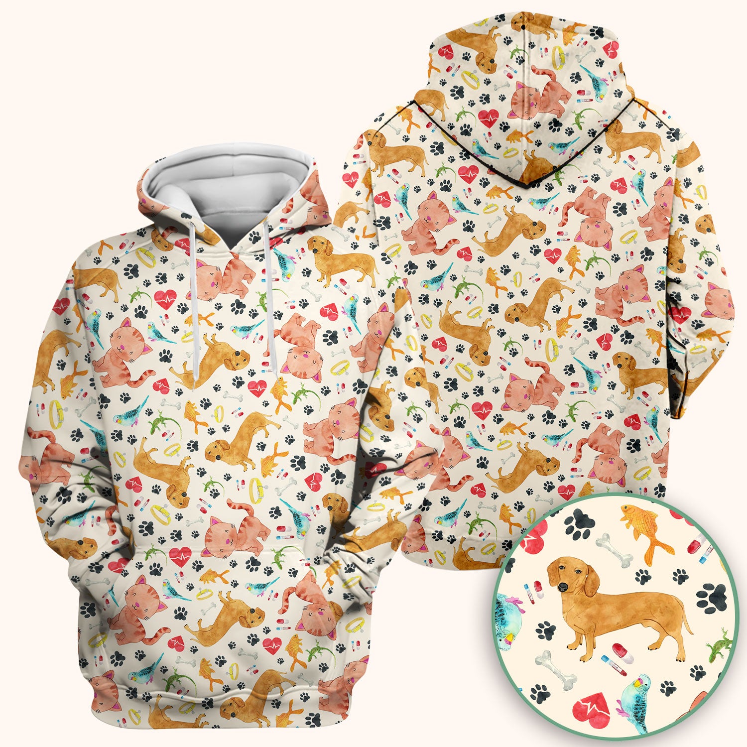 Cat Dog Veterinary Scrub Top - Cute Animal Paw Print Medical Shirt - Adorable Nurse Scrubs for Women RN CNA Vet Tech
