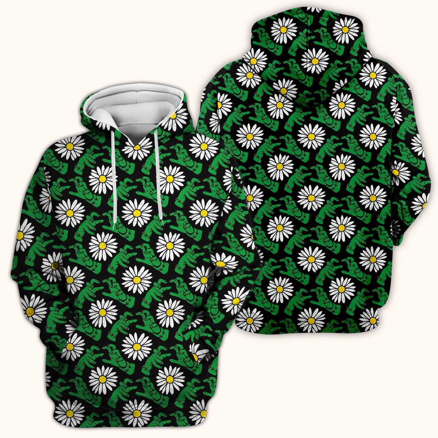 Halloween Monster And Daisies Scrub Top, Comfortable Scrubs for Nurses
