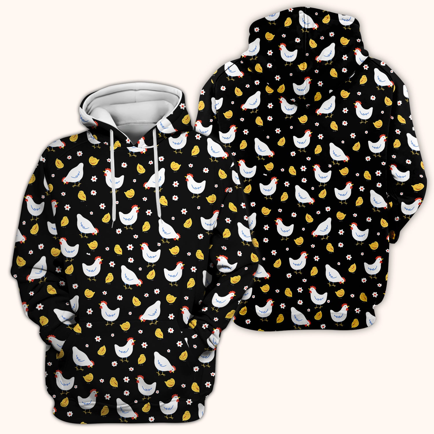 Chicken And Cute Chicks Pattern Scrubs Top, Comfortable Scrubs for Nurses