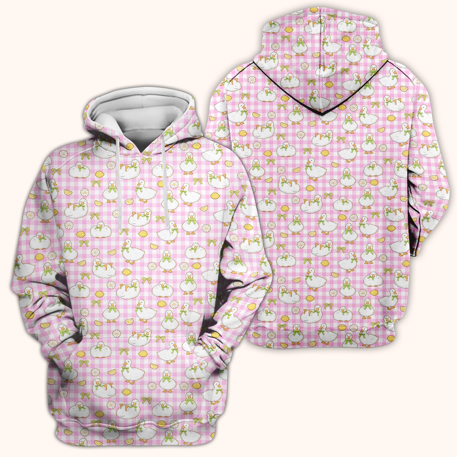 Adorable Ducks Lemon Daisy Pattern Scrubs Top, Comfortable Scrubs for Nurses