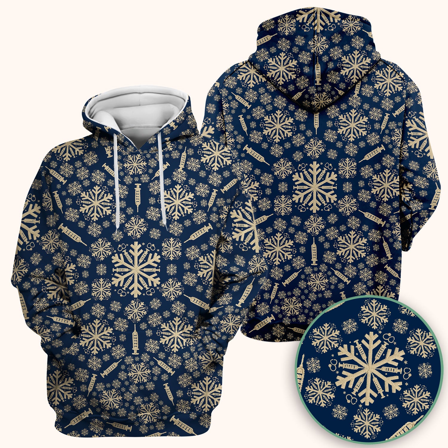 Snowflake Syringe Scrubs for Women - Festive Medical Top - Funny Christmas Scrub Shirt for Nurse - Holiday Gift