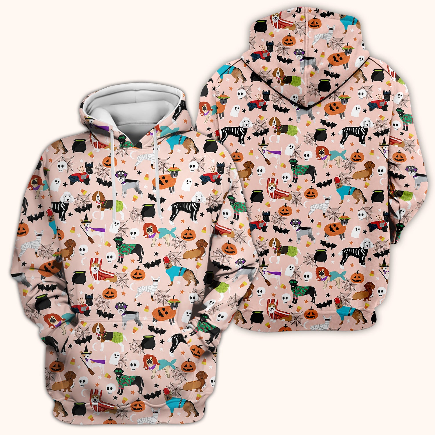 Halloween Costume Dogs Scrub Top, Comfortable Scrubs for Nurses
