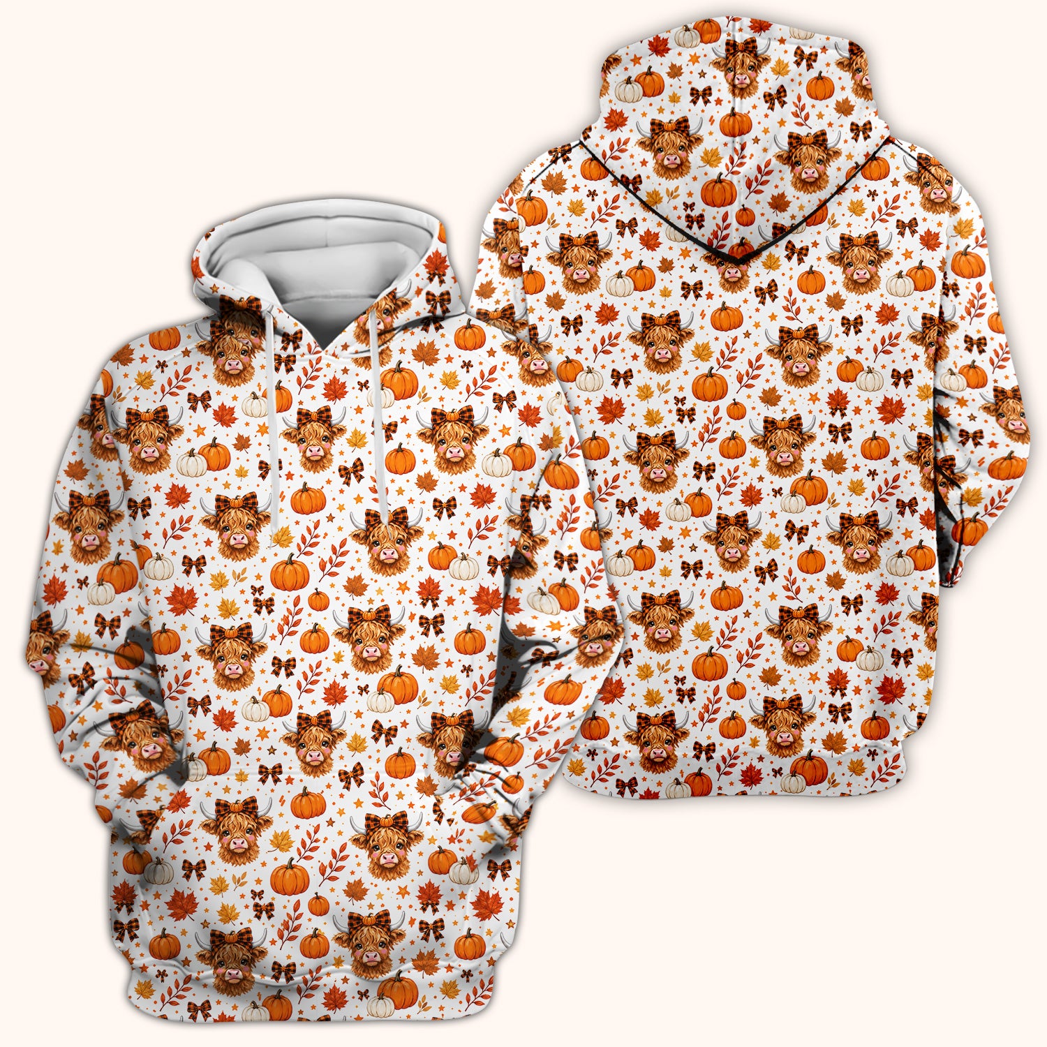 Cute Fall Highland Cow Scrub Top, Comfortable Scrubs for Nurses