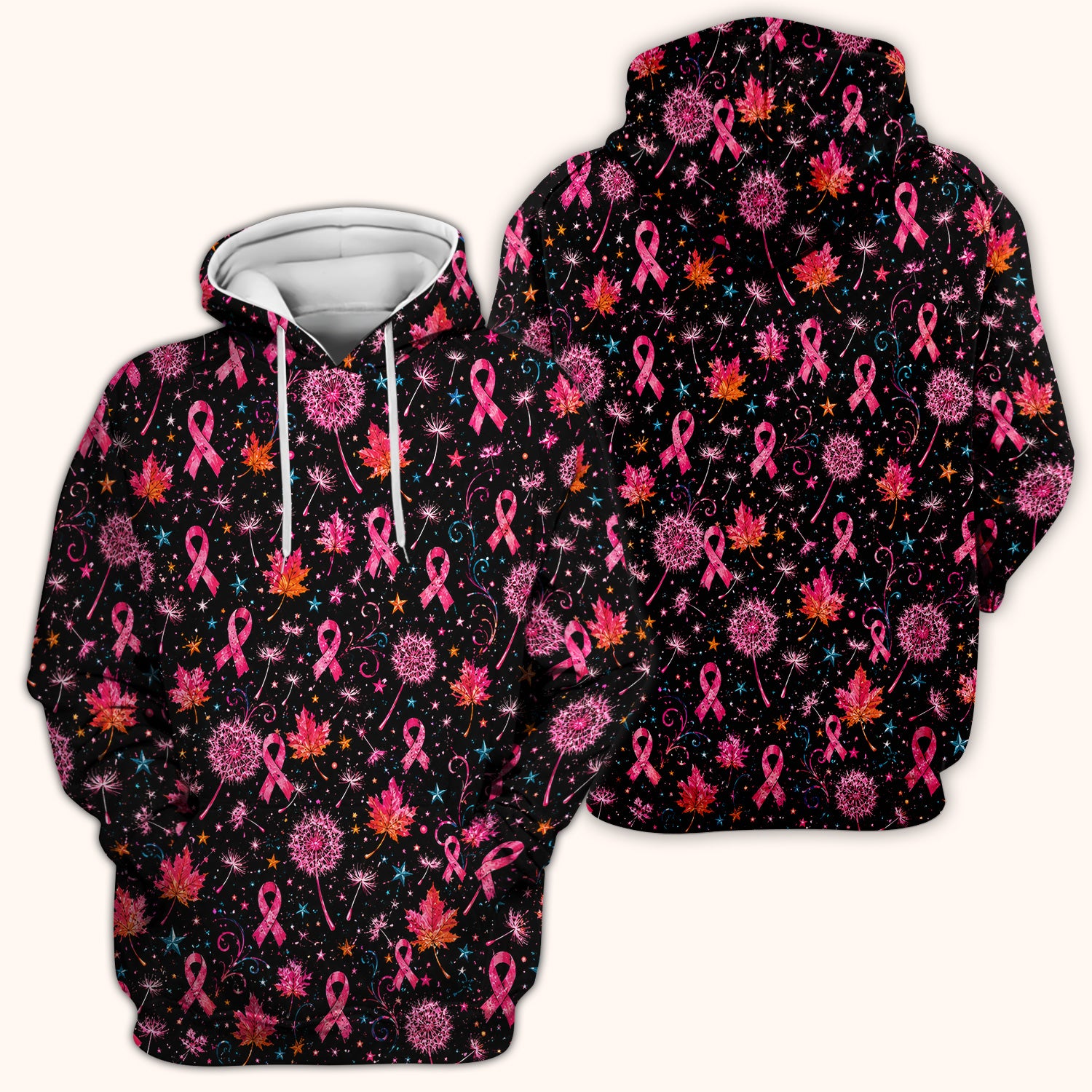 Breast Cancer Awareness Pink Ribbon Fall Scrub Top, Comfortable Scrubs for Nurses