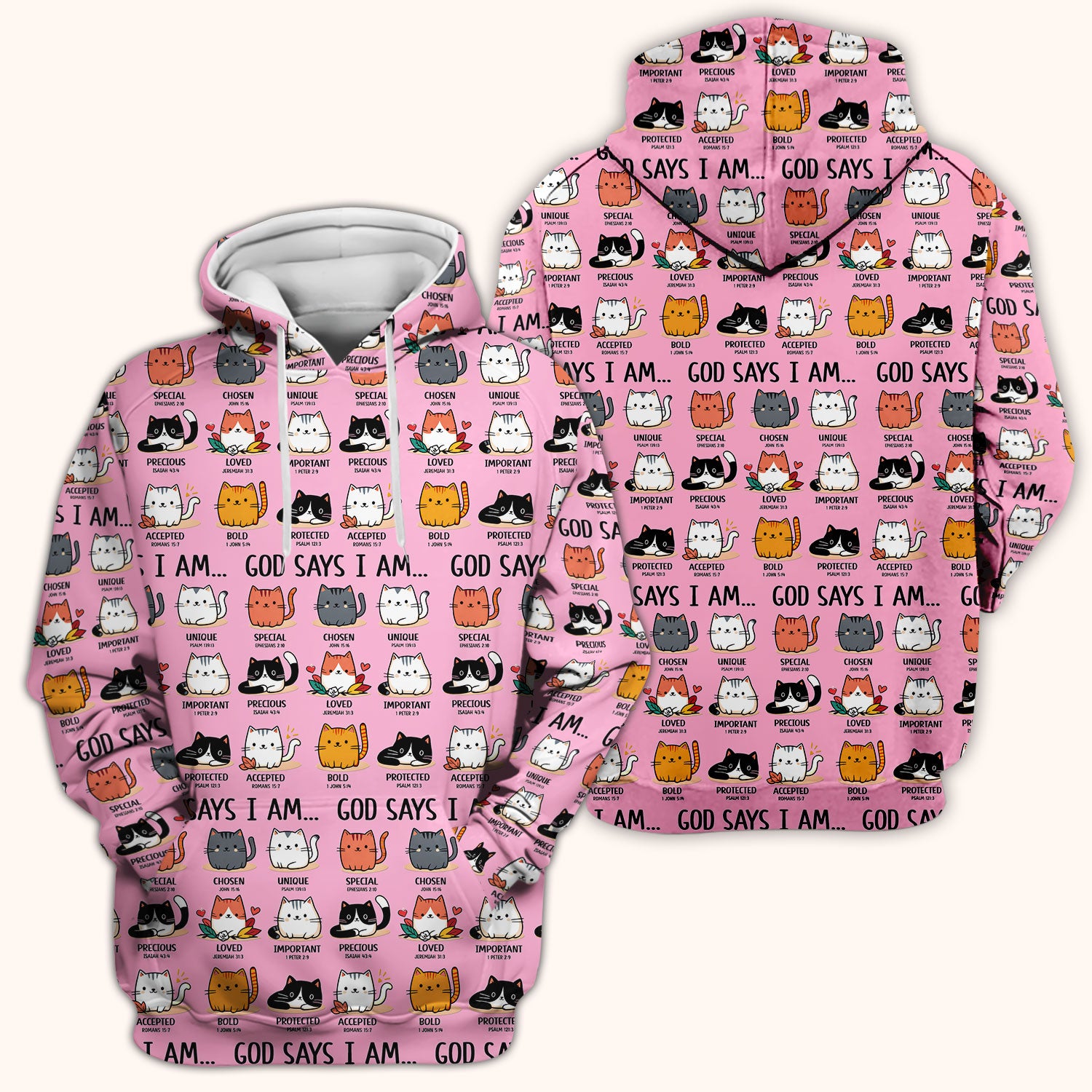 Cute Christian Cat God Says I Am Scrub Top, Comfortable Scrubs for Nurses
