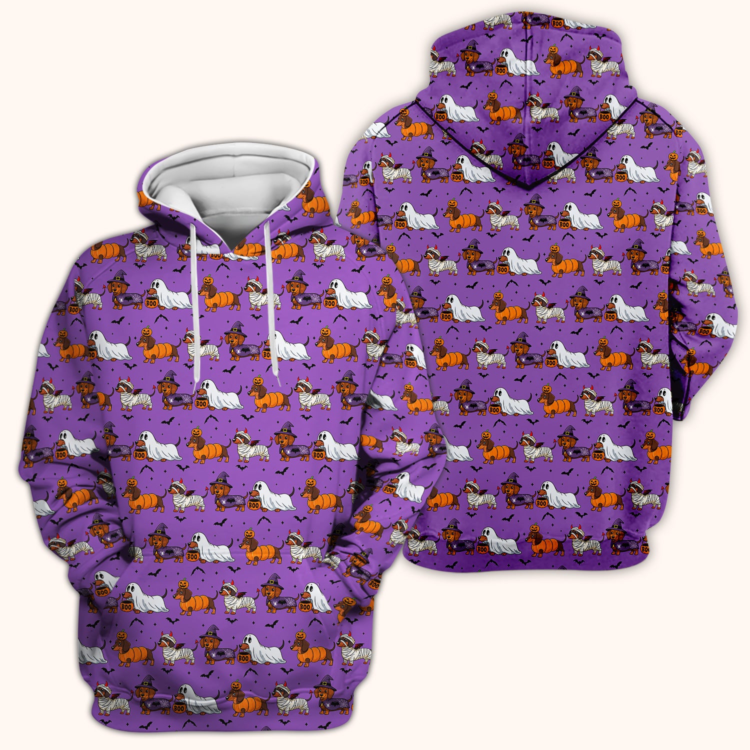 Halloween Dachshund for Veterinary Staff Scrub Top, Comfortable Scrubs for Nurses