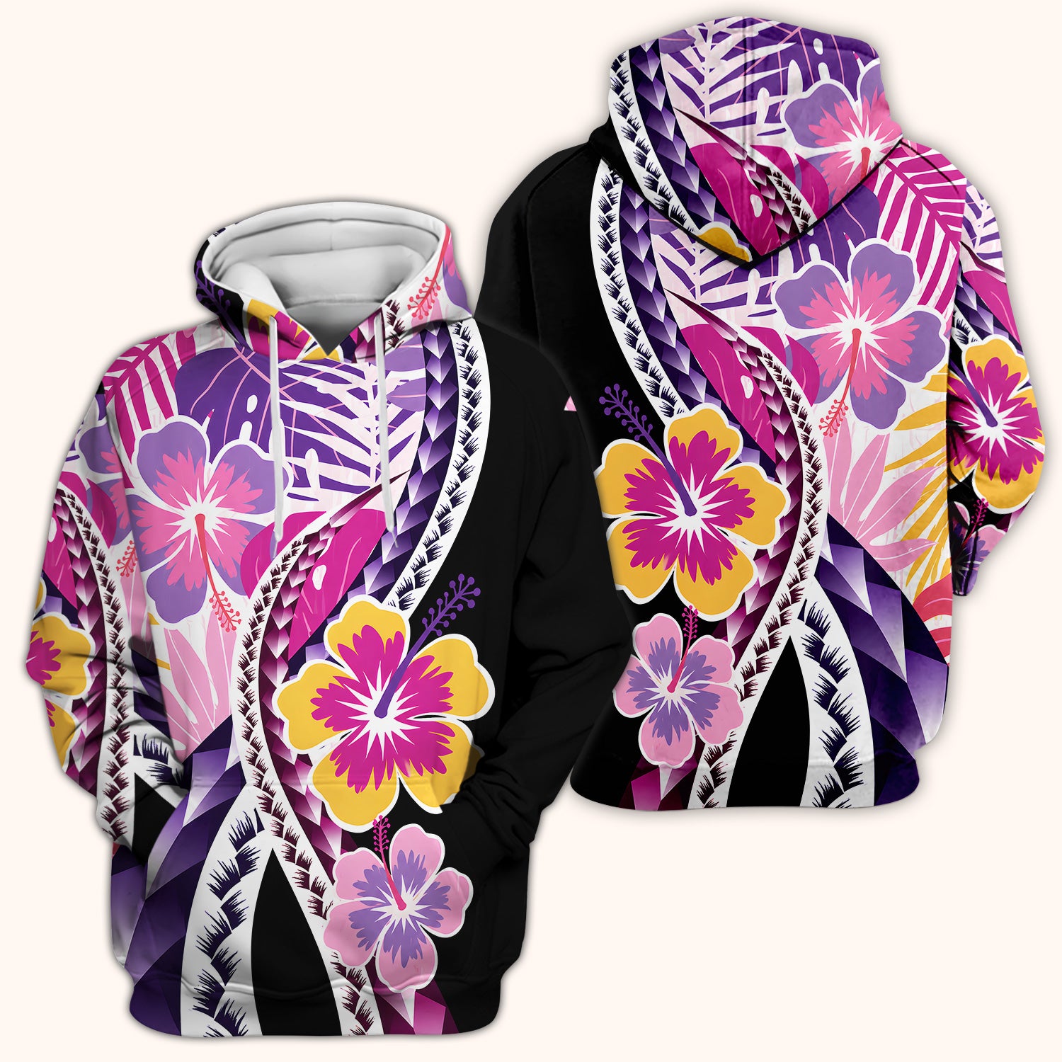 Nurse Tropical Hibiscus Leaf Pattern Scrub Top, Comfortable Scrubs for Nurses