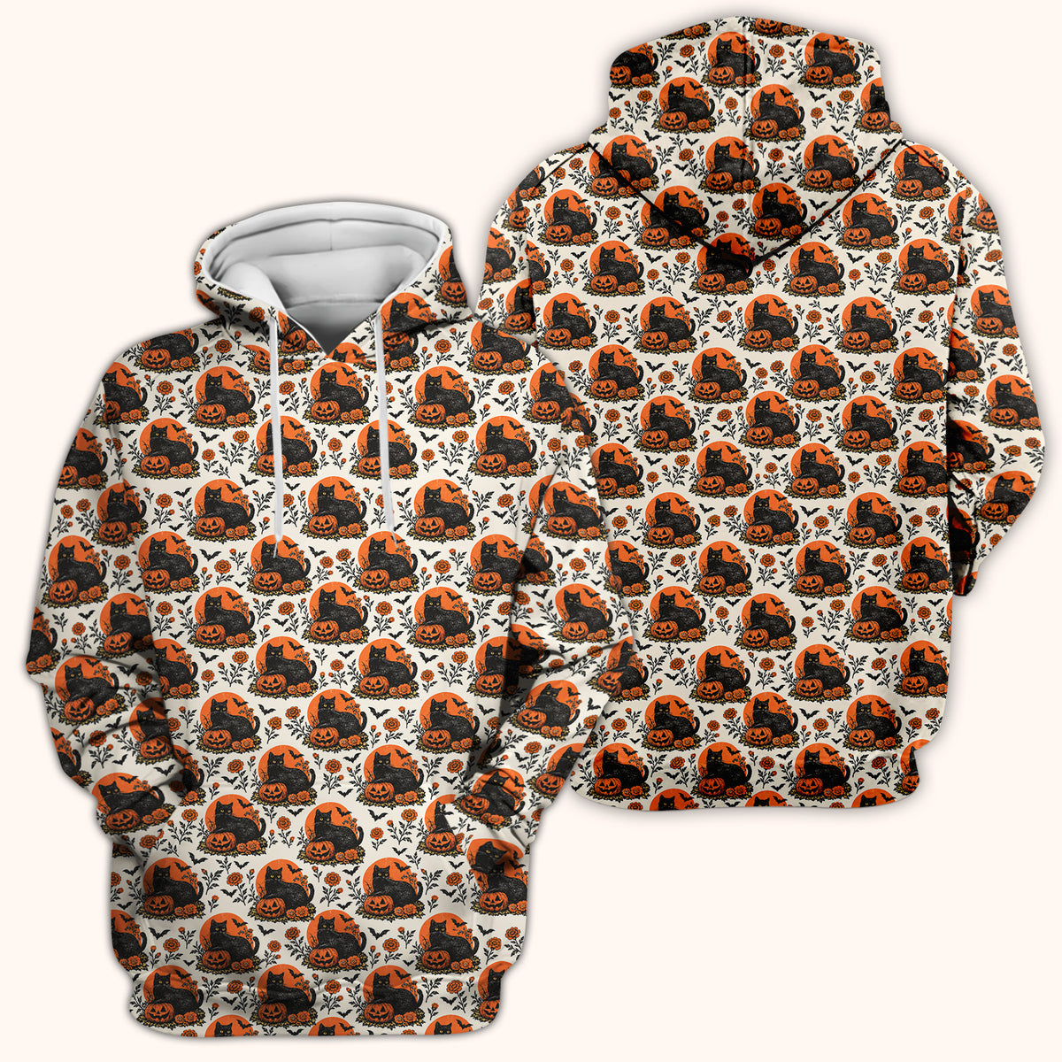 Halloween Black Cat Energy Pattern Scrub Top, Comfortable Scrubs for Nurses