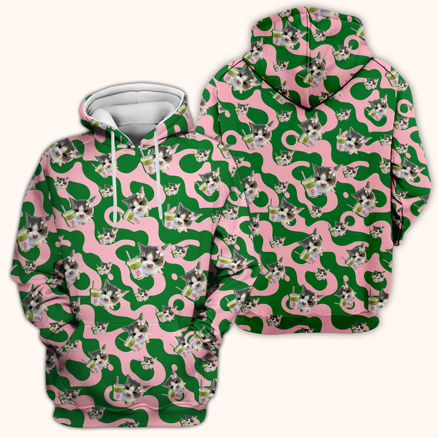 Cute Cat Matcha Nurse Scrub Top, Funny Cat I Love Matcha Medical Shirt,  Breathable Fabrics Nursing Uniform