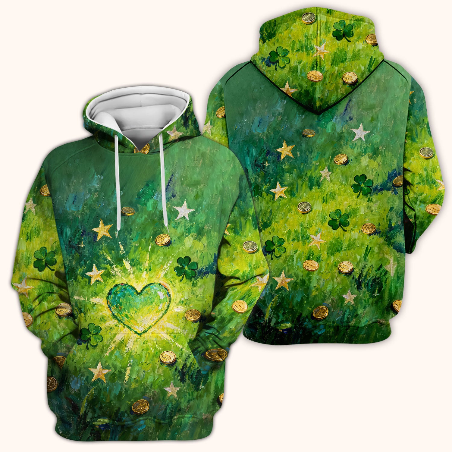 St. Patrick Lucky Shamrock Heart Scrub Top, Comfortable Scrubs for Nurses