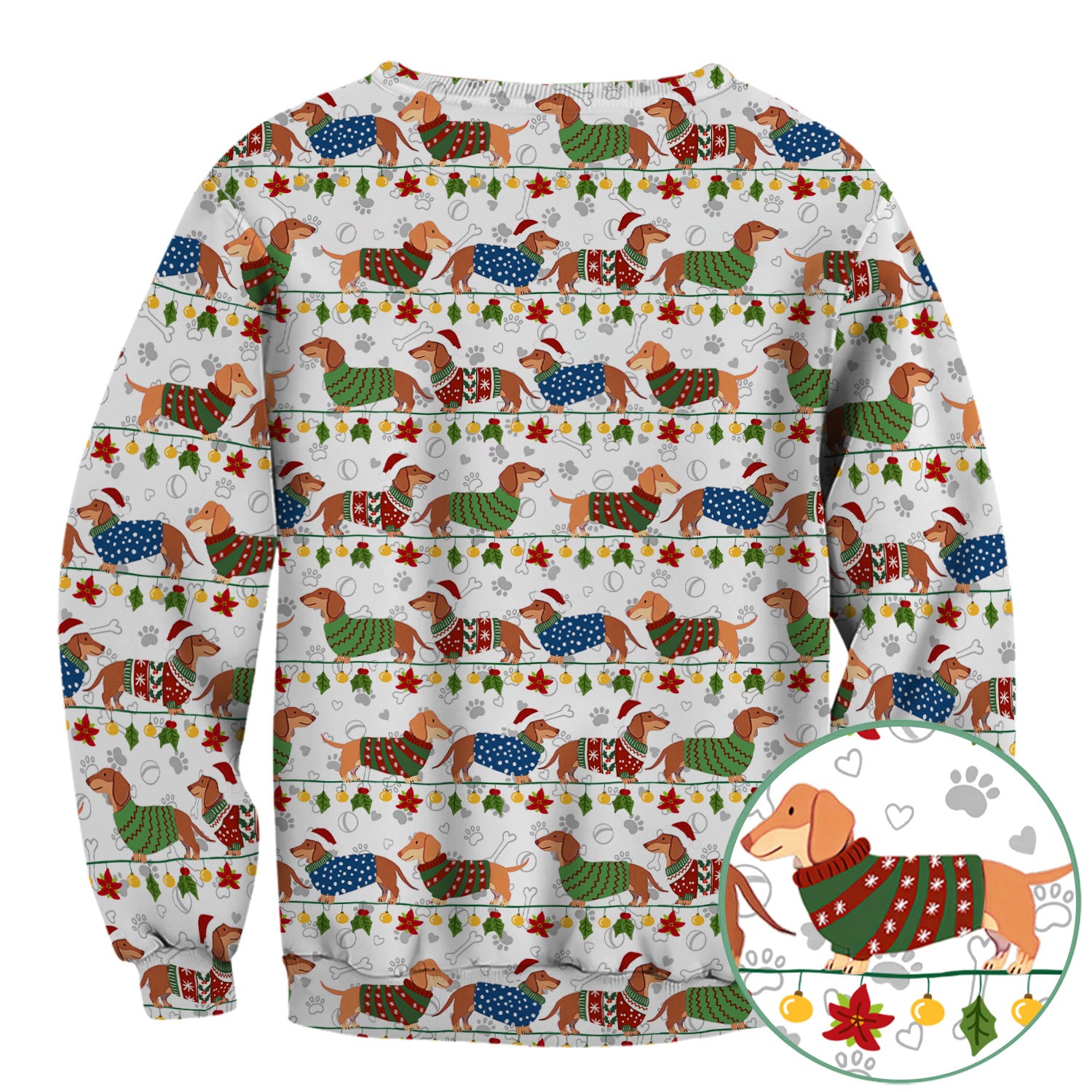 Holiday Wiener Dog Nurse Scrub Top - Festive Sausage Dog Christmas Medical Shirt for RN CNA LPN Women