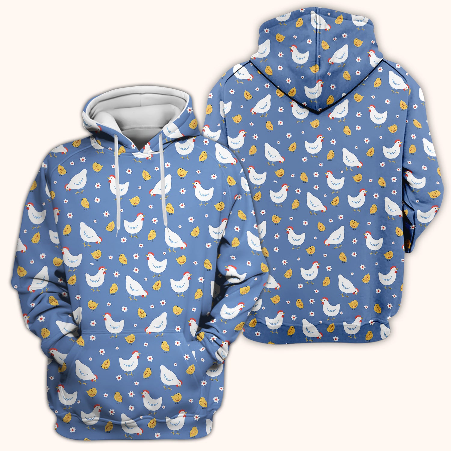 Chicken And Cute Chicks Pattern Scrubs Top, Comfortable Scrubs for Nurses