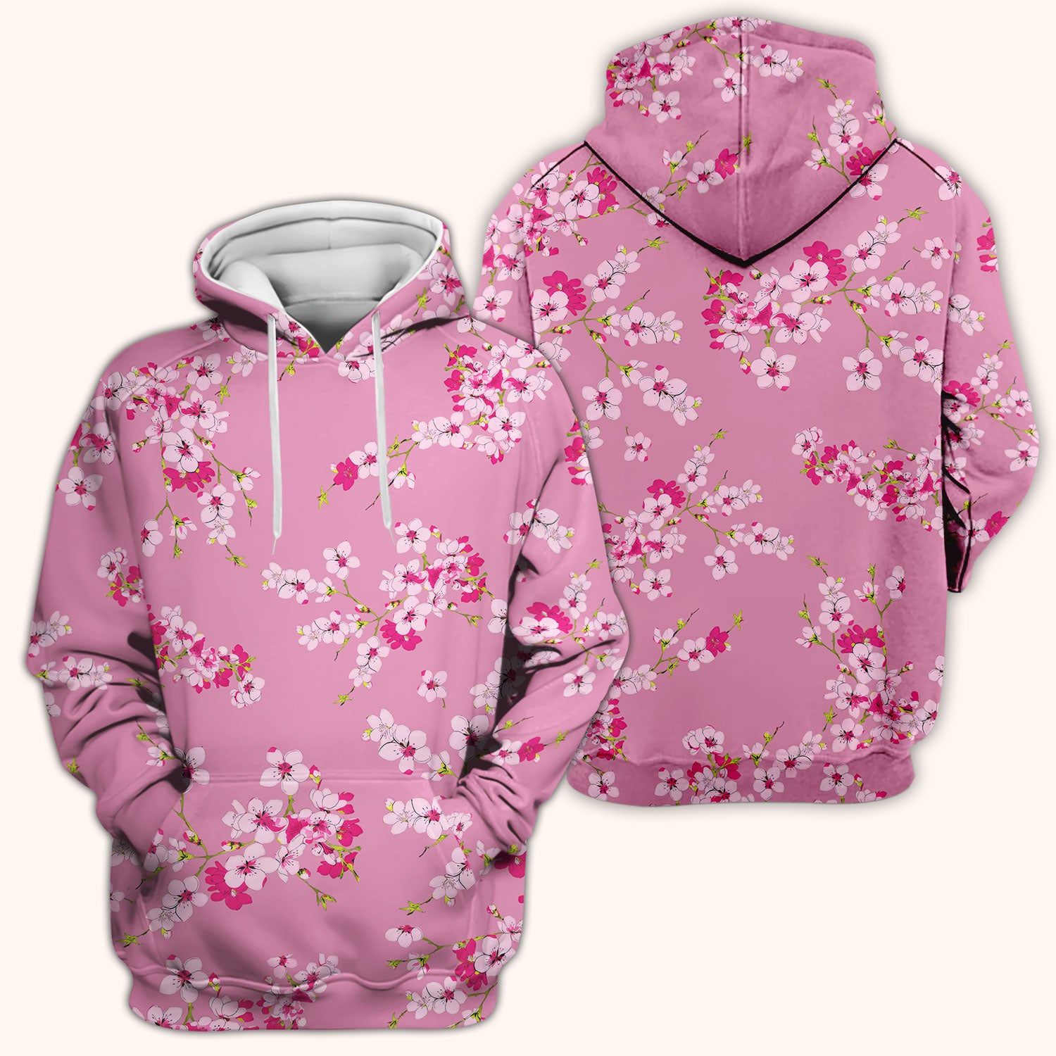 Elegant Cherry Blossom Floral Pattern Srubs, Comfortable Scrubs for Nurses