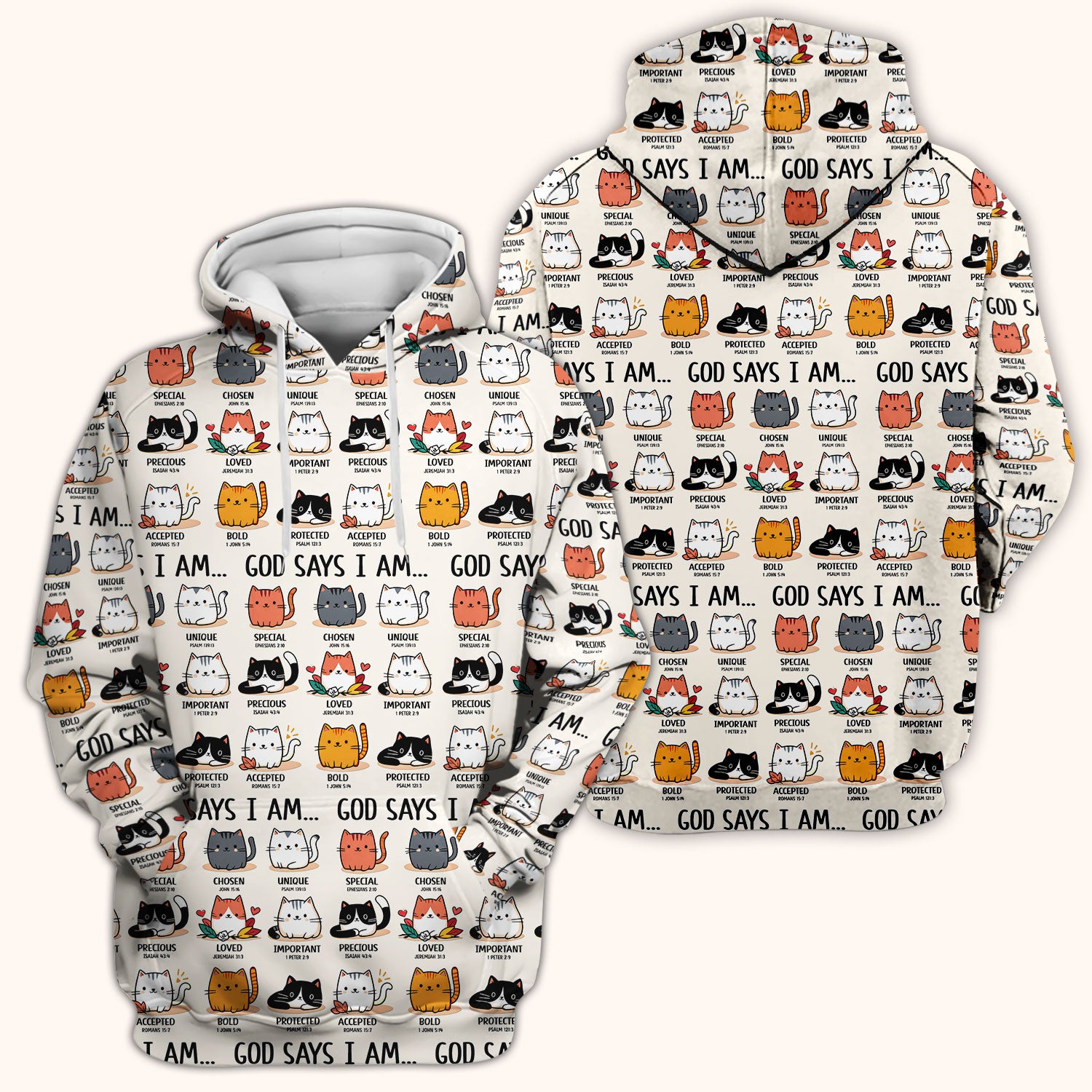 Cute Christian Cat God Says I Am Scrub Top, Comfortable Scrubs for Nurses