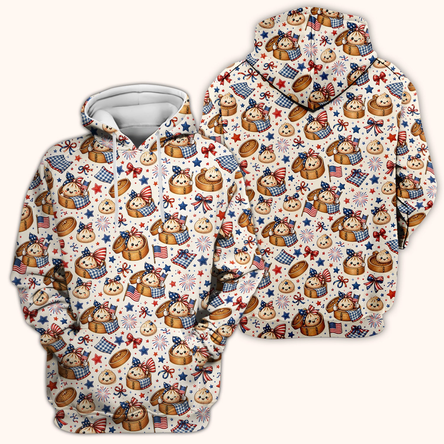 Patriotic Dumpling Nurse Scrub Top for RN, CNA, Pediatric Nurses, Fourth Of July Uniform