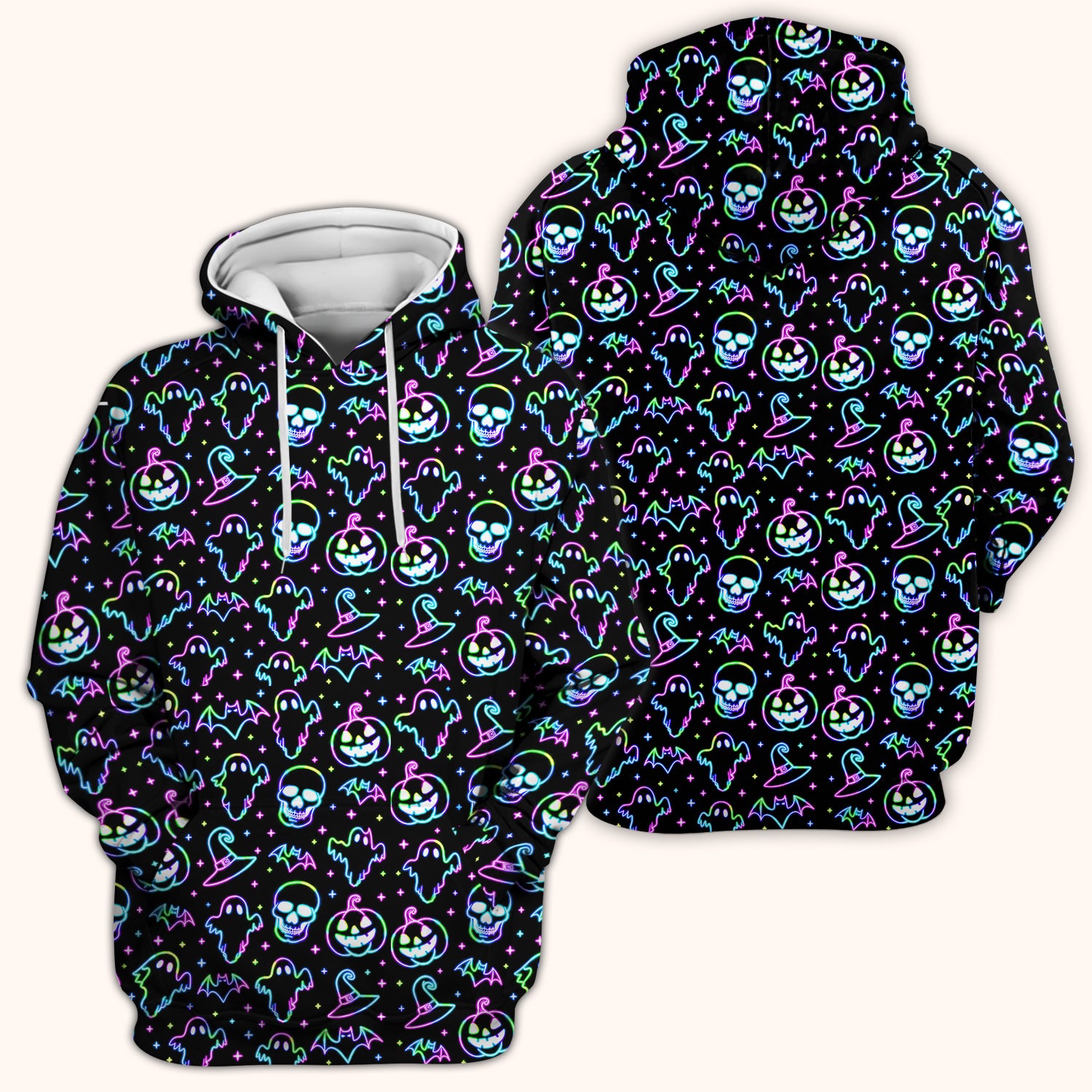 Pumpkin Skull Spooky Print Scrub Top, Comfortable Scrubs for Nurses