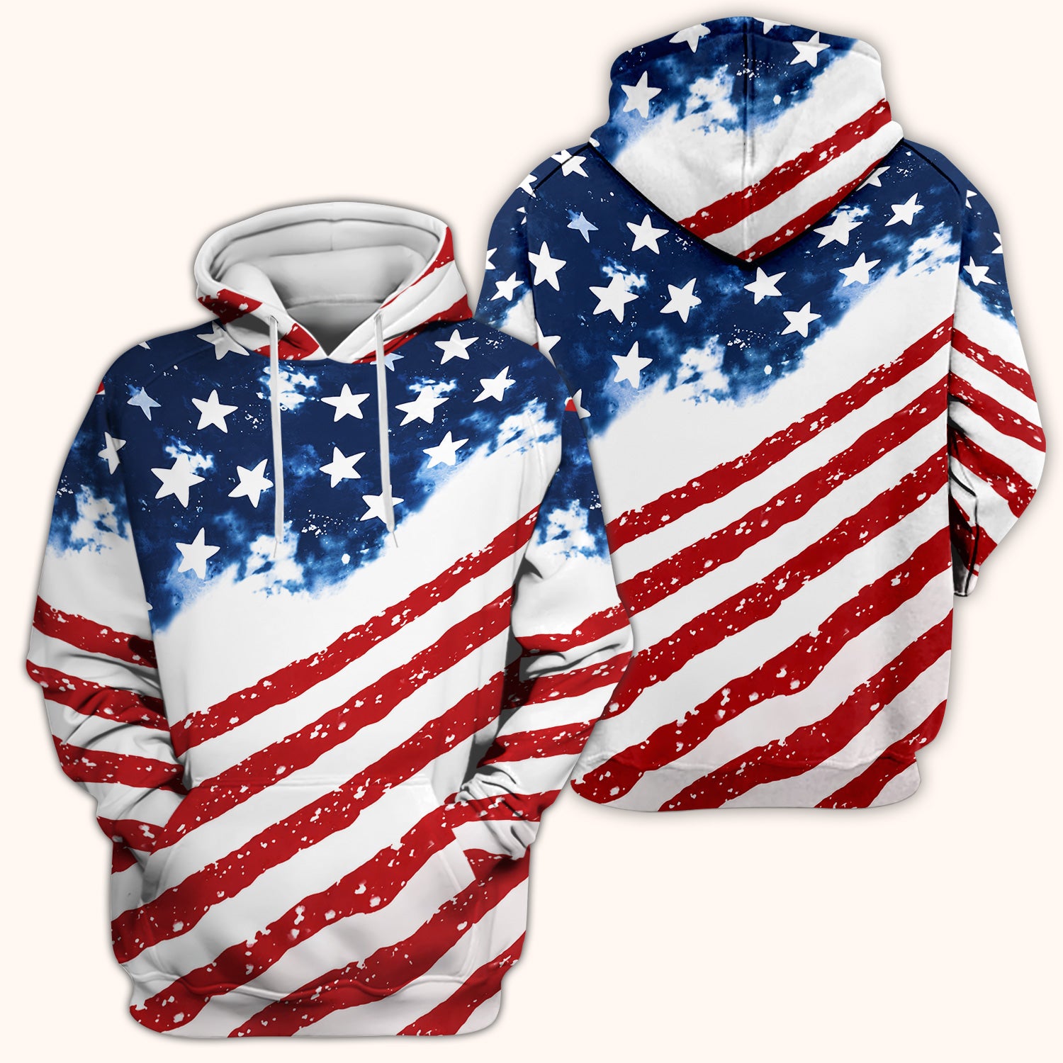 USA Stars And Stripes Pattern Scrub Top, Comfortable Scrubs for Nurses