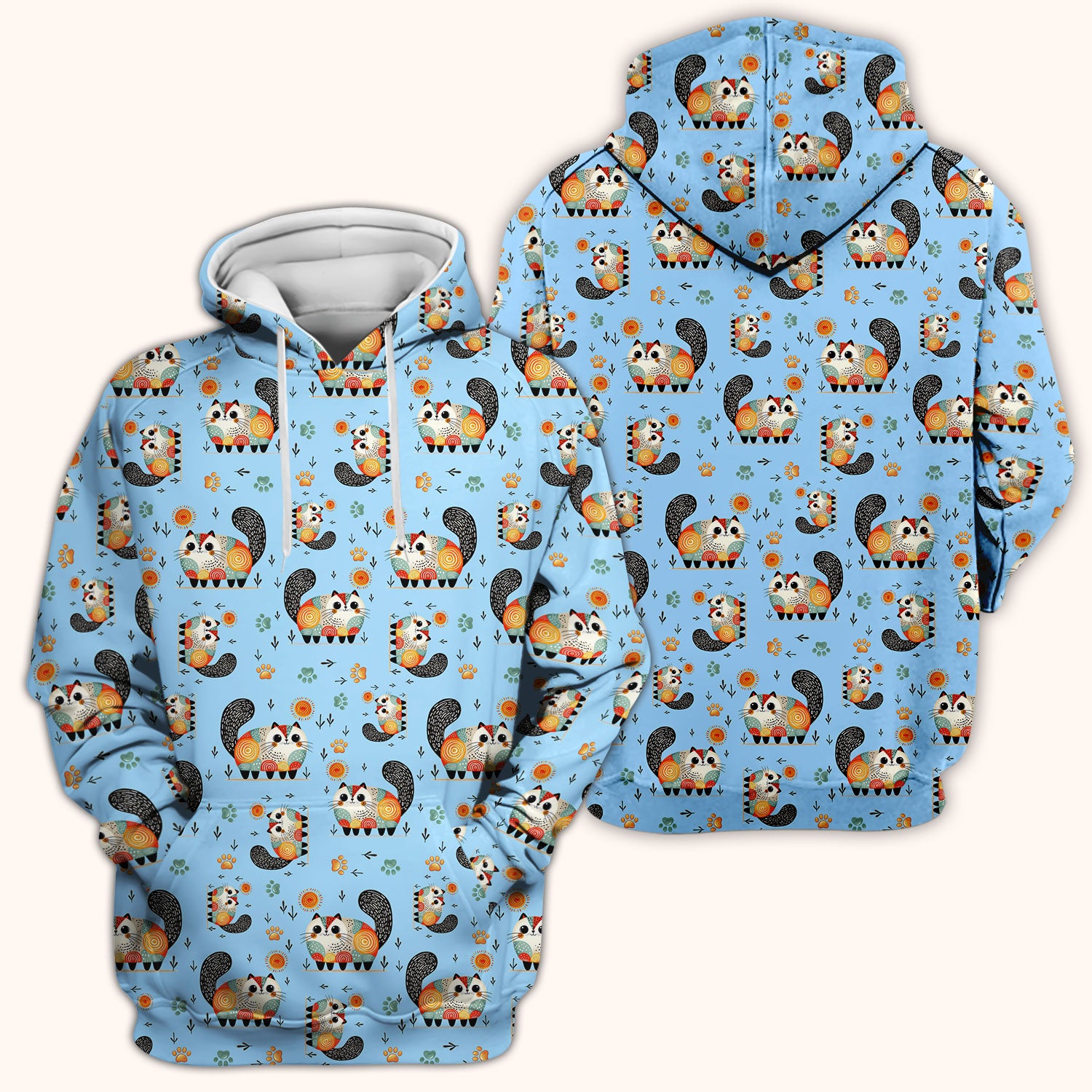 Playful Cat Illustration Nurse Scrub Top, Comfortable Scrubs for Nurses