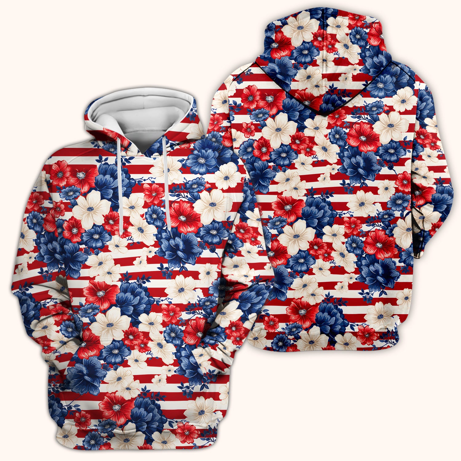 Patriotic Floral Nurse for RN & CNA, American Flag Healthcare Workers Medical Uniform Scrub Top, Comfortable Scrubs for Nurses