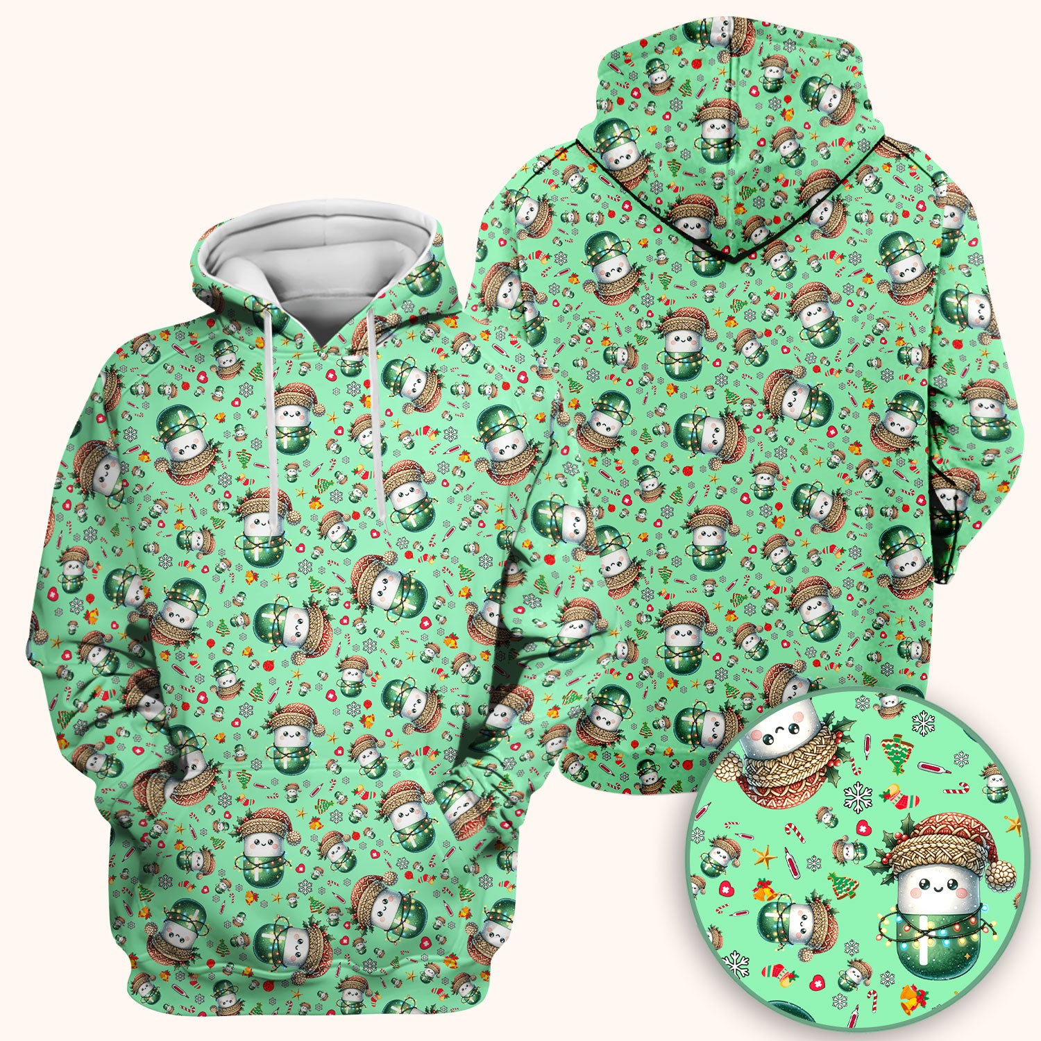Pharmacy Tech Christmas Scrub Top – Cute Green Snowman Print Nurse Outfit – Funny Holiday Medical Uniform for Pharmacists