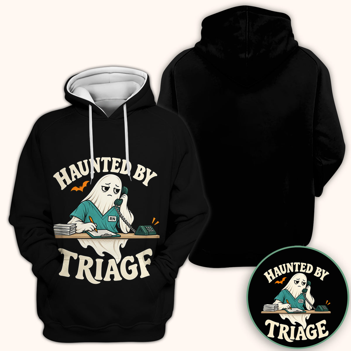 Funny Halloween Triage Nurse Ghost T-Shirt