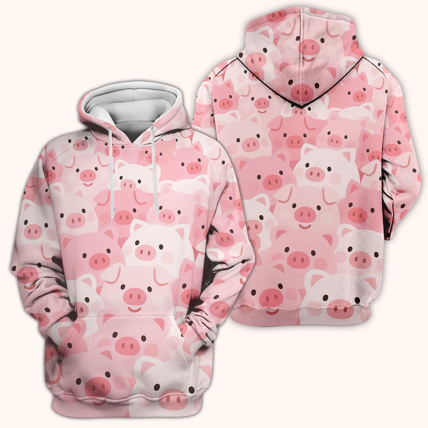 Cute Pig Nursing Scrub Top, Comfortable Scrubs For Nurses