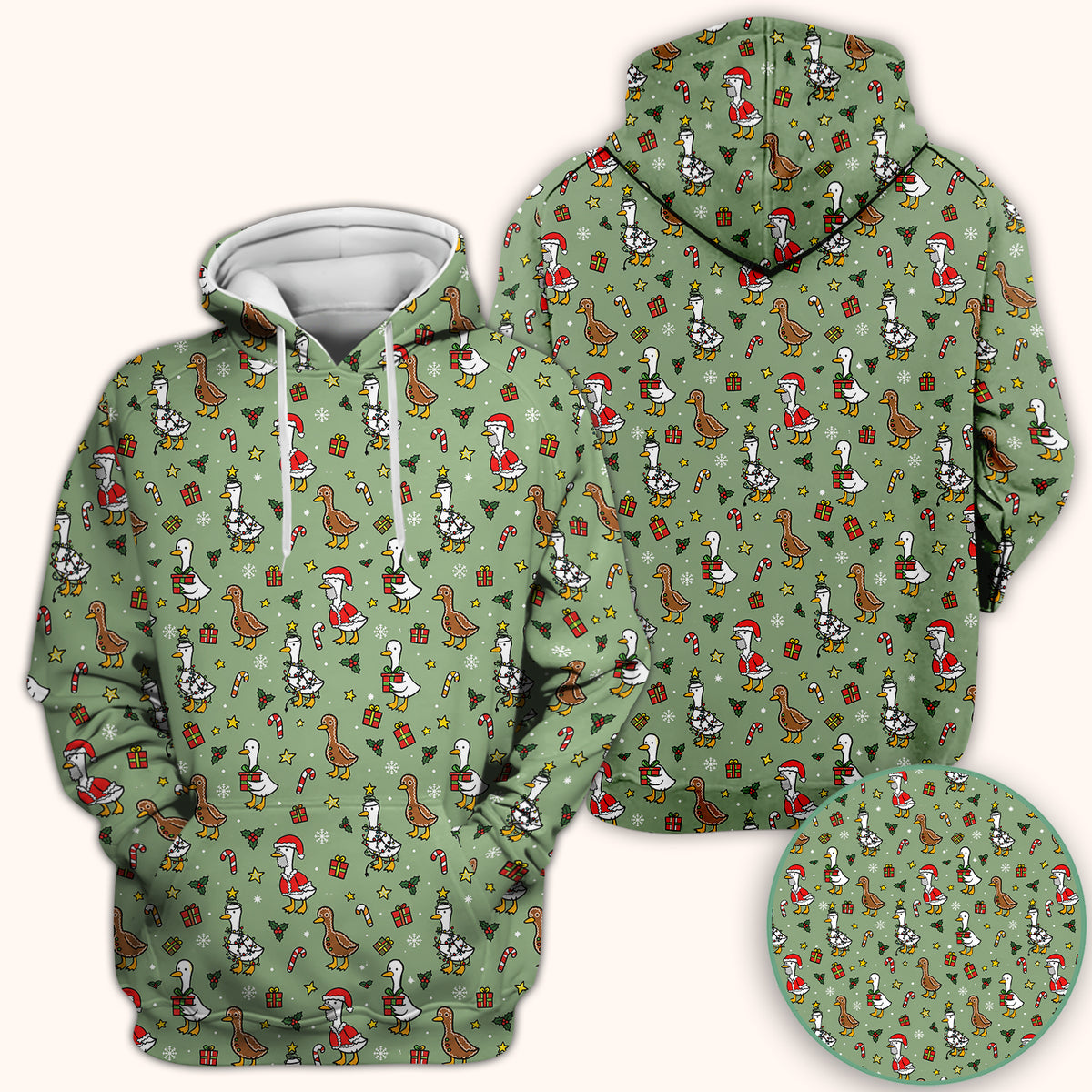 Christmas Geese In Festive Costumes Scrub Top, Comfortable Scrubs for Nurses
