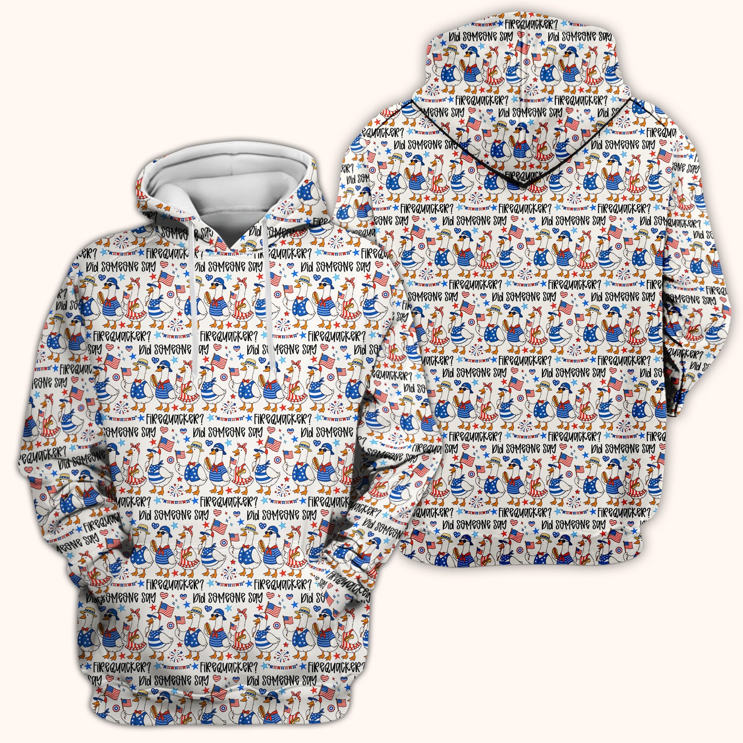 Funny Patriotic Goose Pattern Scrub Top, Comfortable Scrubs for Nurses
