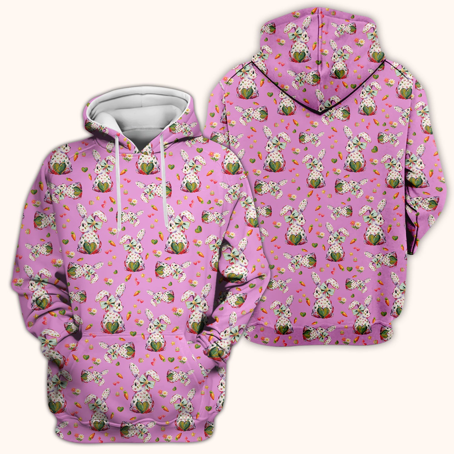 Cute Pastel Bunny Easter Pattern Scrub Top, Comfortable Scrubs for Nurses