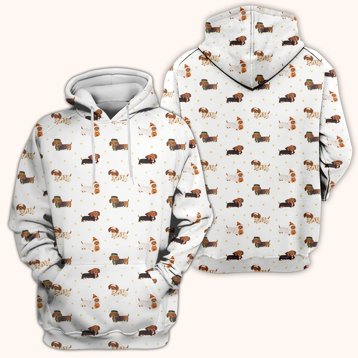 Halloween Dachshund Costumes Print Scrub Top, Comfortable Scrubs for Nurses