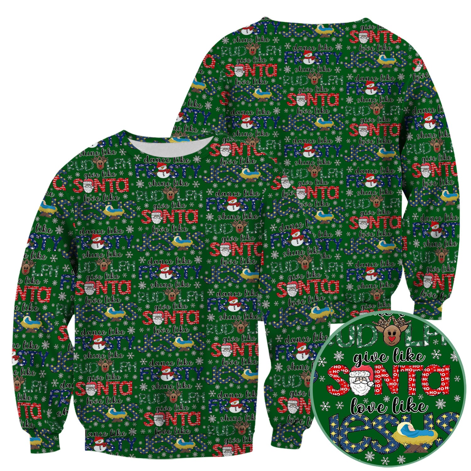 Xmas Rudolph Comfortable Scrubs for Nurses - God Santa Shirt - Breathable Fabrics Nursing Uniform Gift for RN CNA LPN