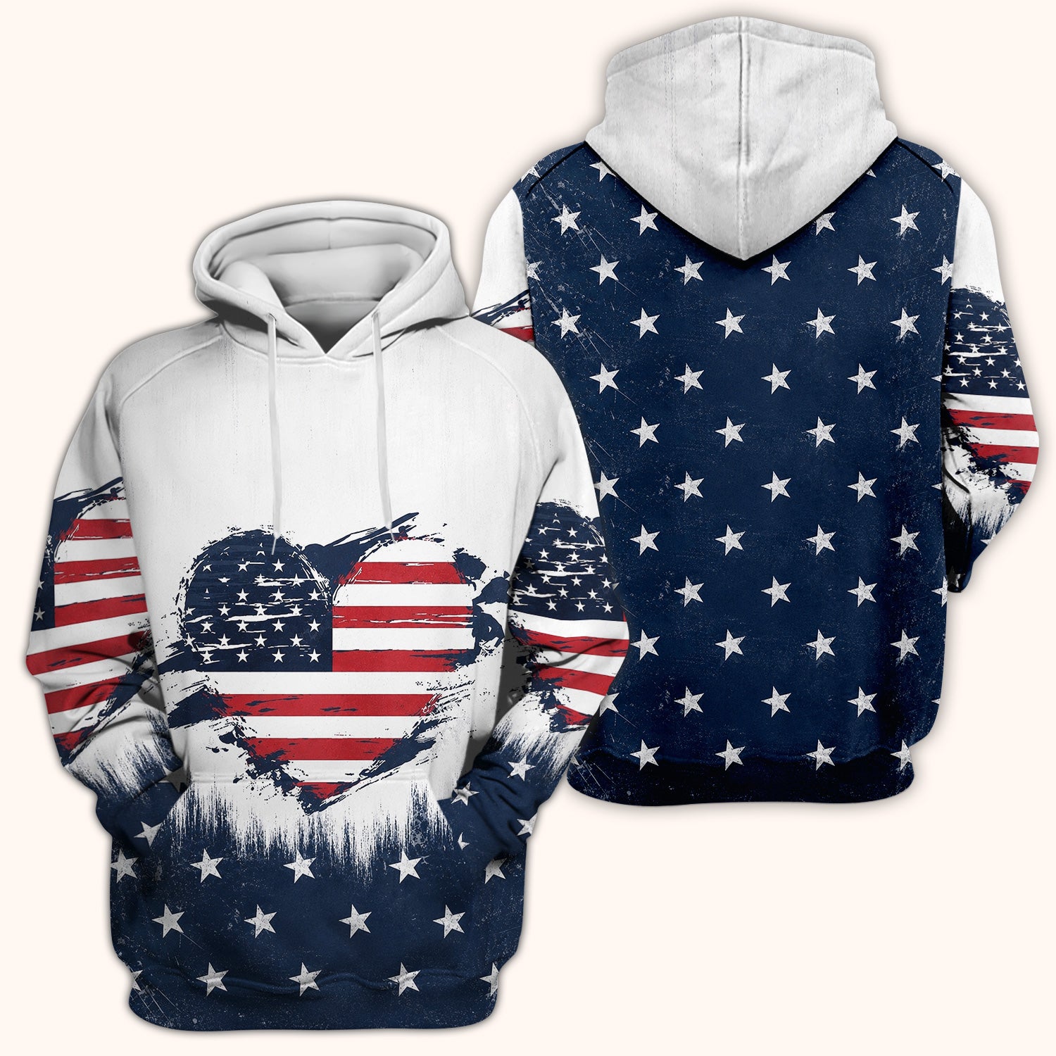 Patriotic Nurse Adorable Scrub Top USA Heart Pattern Scrub Top, Comfortable Scrubs for Nurses