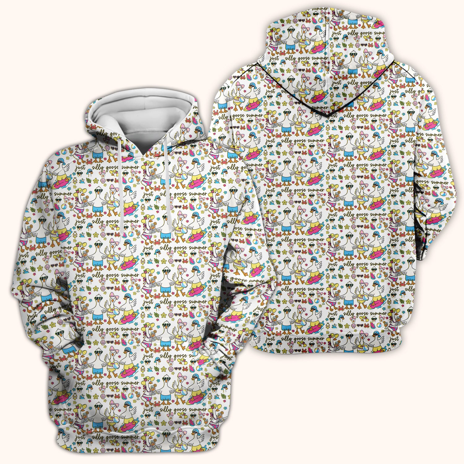 Silly Goose Summer Pattern Scrub Top, Breathable Fabrics Nursing Uniform