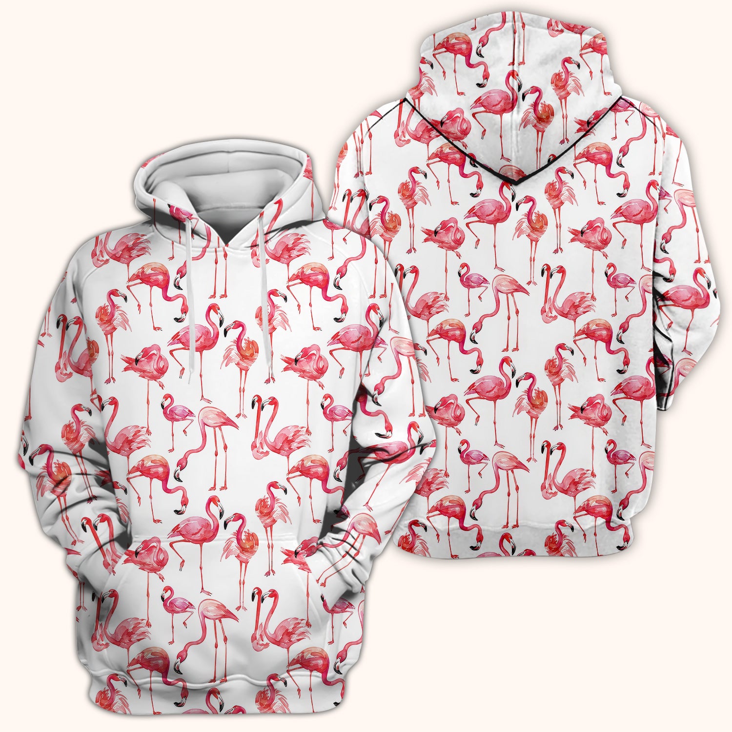 Pink Flamingo Tropical Bird Pattern Nurse Scrub Top, Comfortable Scrubs for Nurses