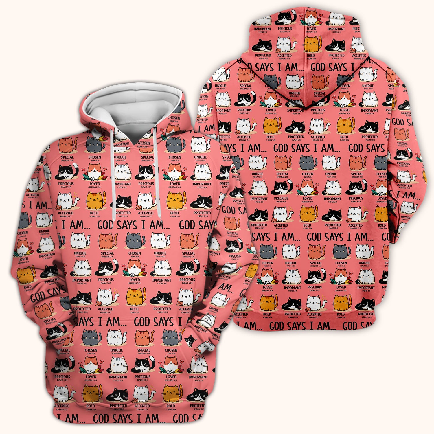 Cute Christian Cat God Says I Am Scrub Top, Comfortable Scrubs for Nurses