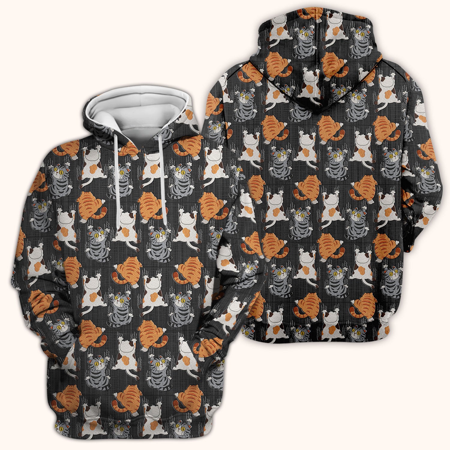 Cute Cat Pattern Nurse Scrub Top, Cats Medical Pattern Shirt, Breathable Fabrics Nursing Uniform