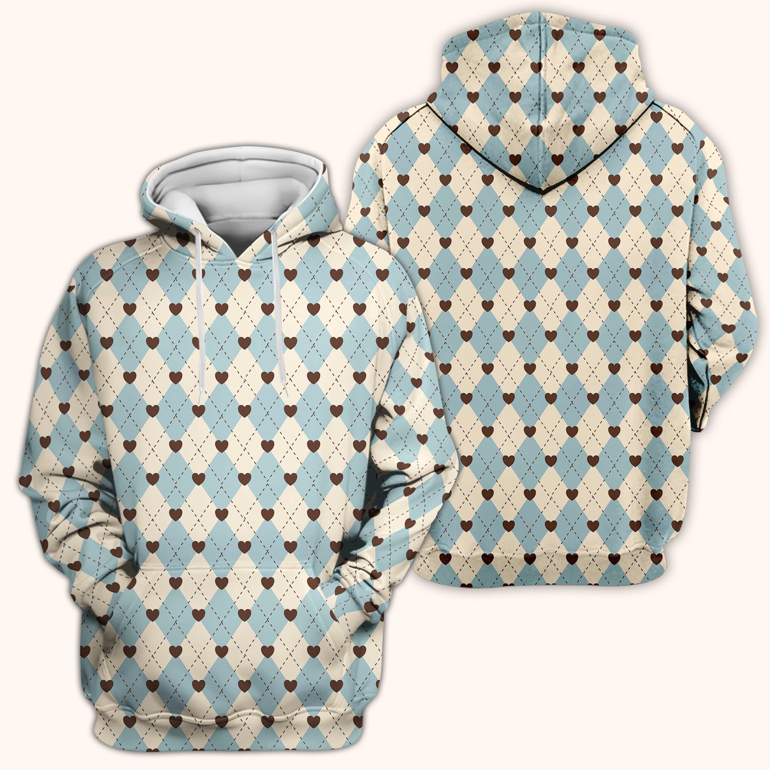 Plaid Heart Pattern Scrubs Top, Comfortable Scrubs for Nurses
