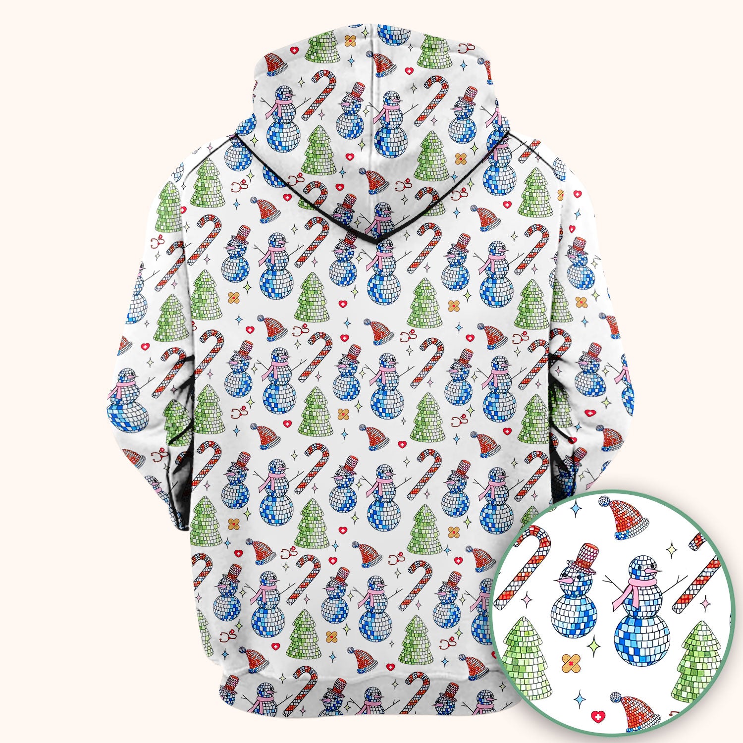Funny Snowman Scrub Top for Women - Breathable Fabrics Med Uniform - Comfortable Scrubs for Nurses - Christmas Gift for LPN CNA RN
