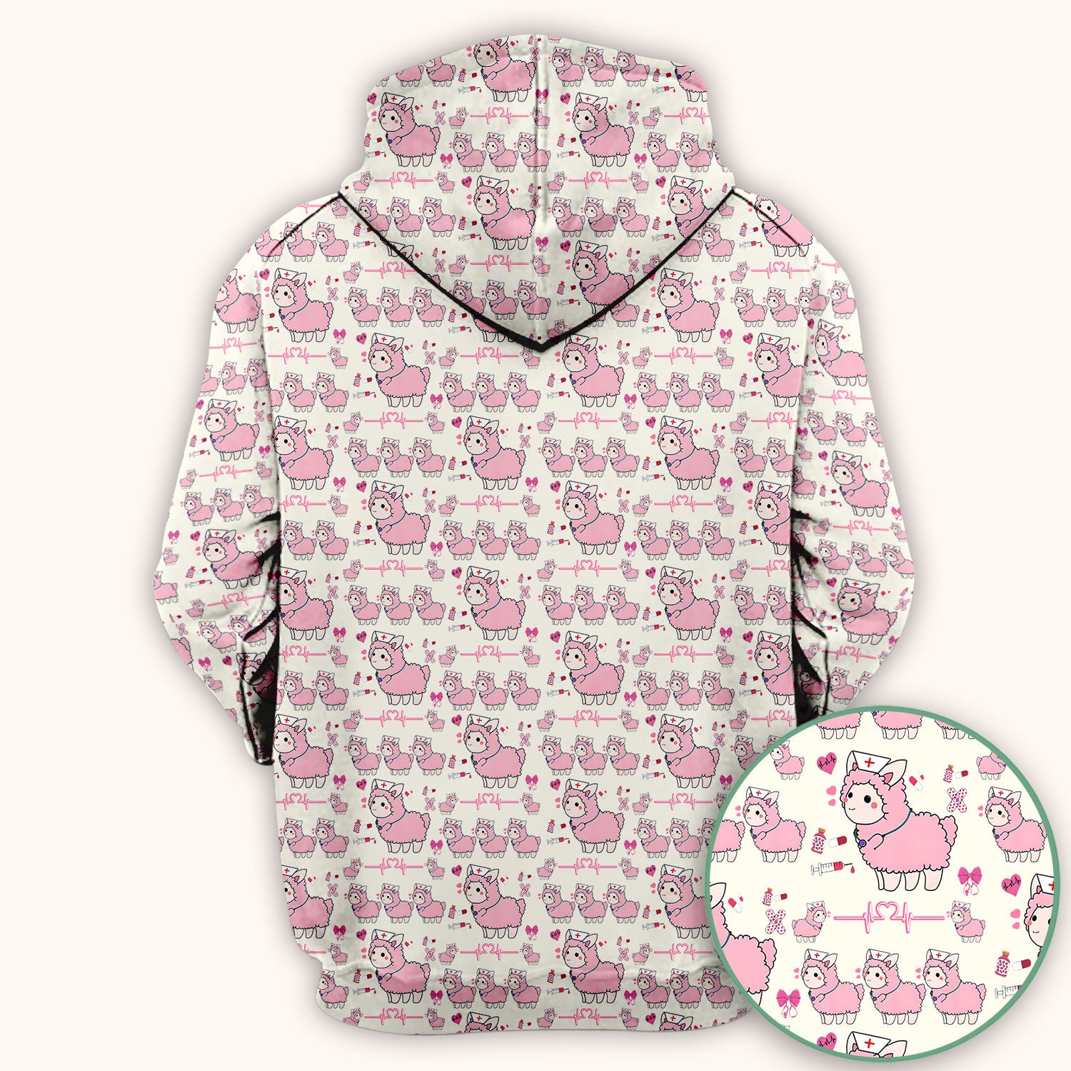 Llama Ain't Got Time For Your Drama Scrub Top, Funny Pattern Scrub Shirt, Breathable Fabrics Nursing Uniform