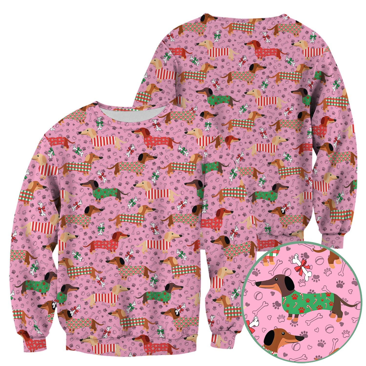 Christmas Sausage Dog Scrub Top - Festive Dachshund Holiday Nursing Shirt - Cute Puppy Lover Gift