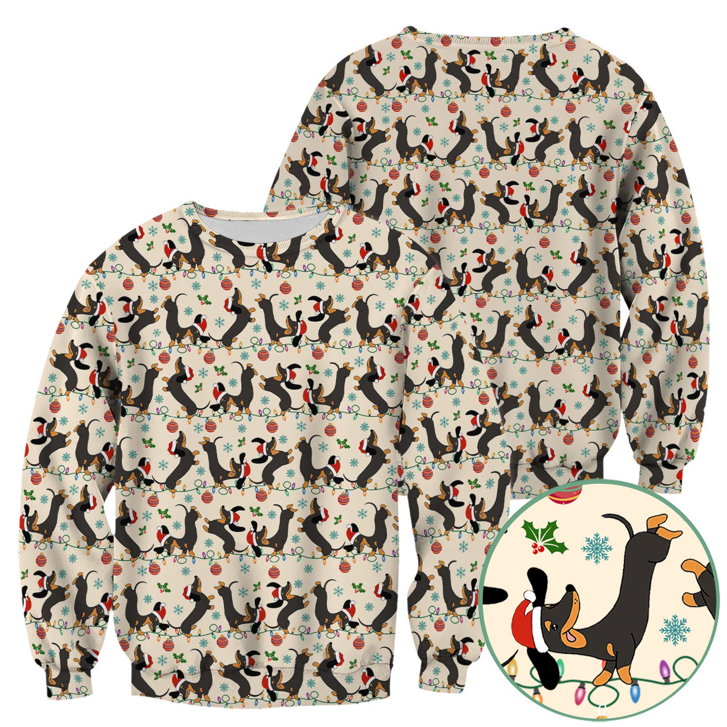 Christmas Dachshund Scrub Top - Cute Wiener Dog Holiday Nurse Shirt for Women - Festive Medical Uniform for RN CNA LPN