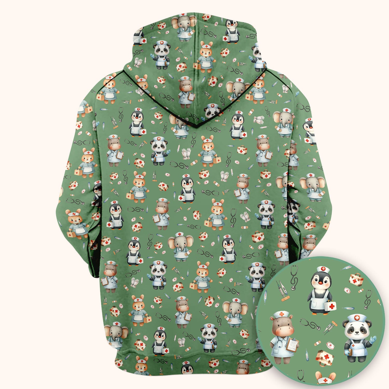 Cute Animal Scrub Top for Women - Funny Panda Rabbit Penguin Shirt - Breathable Med Uniform - Comfortable Scrubs for Nurses