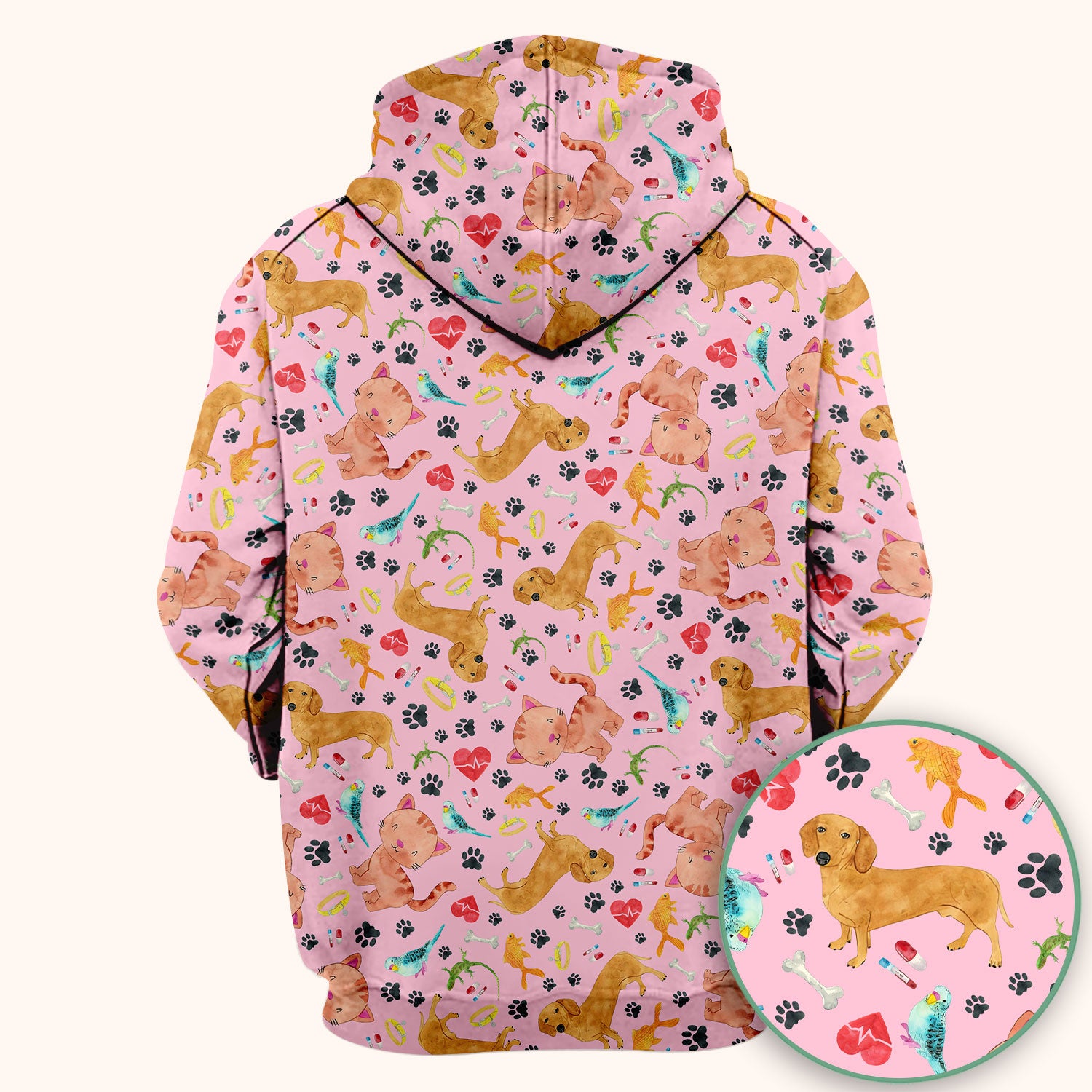 Cat Dog Veterinary Scrub Top - Cute Animal Paw Print Medical Shirt - Adorable Nurse Scrubs for Women RN CNA Vet Tech