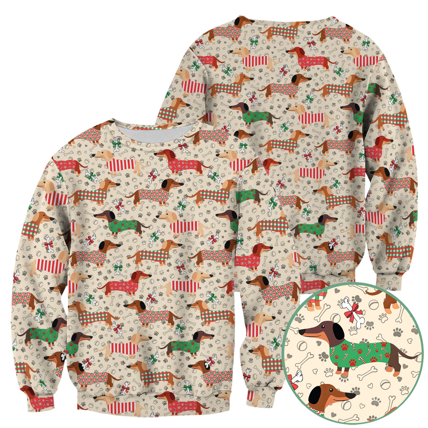 Christmas Sausage Dog Scrub Top - Festive Dachshund Holiday Nursing Shirt - Cute Puppy Lover Gift
